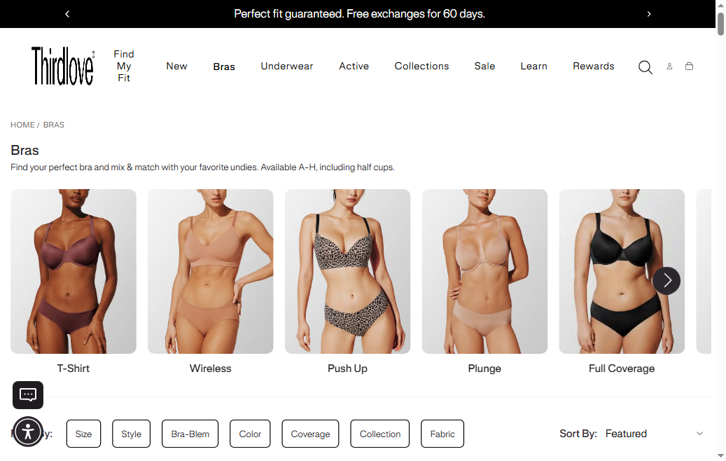 ThirdLove â€” Integrated Fit Finder on Collection + PDP